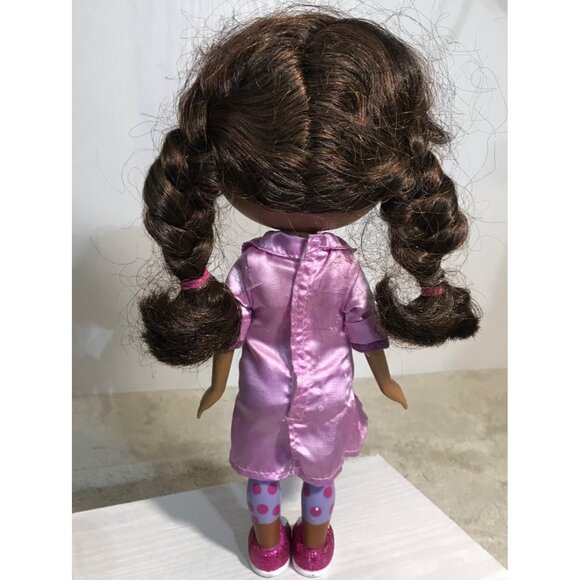 Disney Junior Doc McStuffins Doll 11" Glitter Shoes Striped Top Curly Hair Braid - Picture 3 of 11